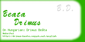 beata drimus business card